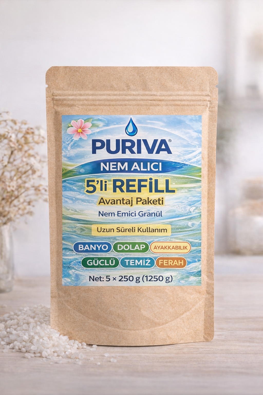 PURİVA NEM ALICI VE KOKU GİDERİCİ 5 Lİ DOLUM (15 AY)