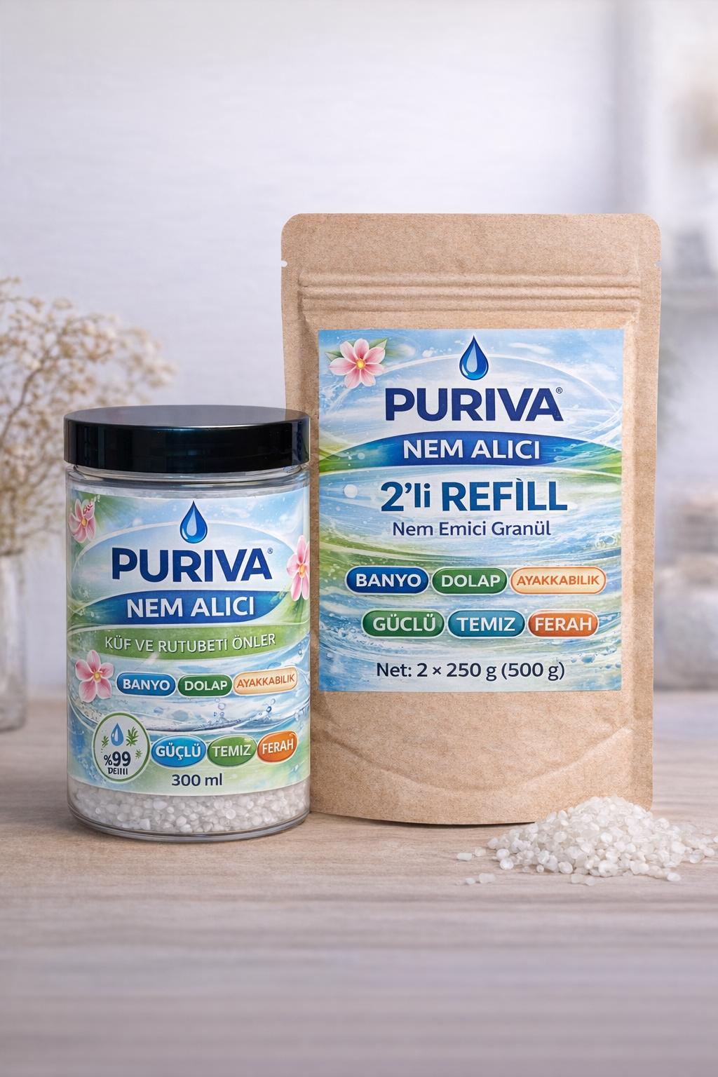 PURİVA NEM ALICI VE KOKU GİDERİCİ+2 Lİ DOLUM (9 AY)